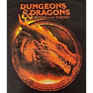 NEW DUNGEONS & DRAGONS HONOR AMONG THIEVES BLACK GRAPHIC  T-SHIRT MENS L 42-44